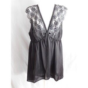 BBW Cami Women's Big Beautiful Woman Vintage Black Camisole Size 1X